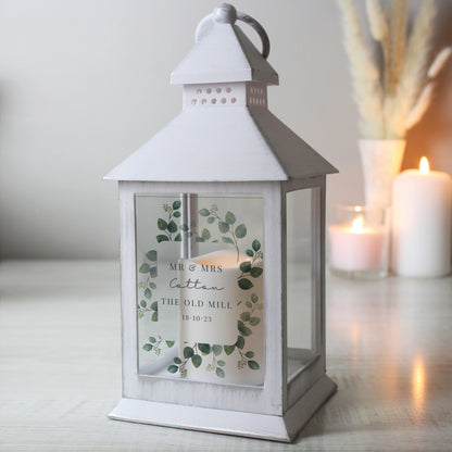 Personalised Botanical White Lantern - image 3