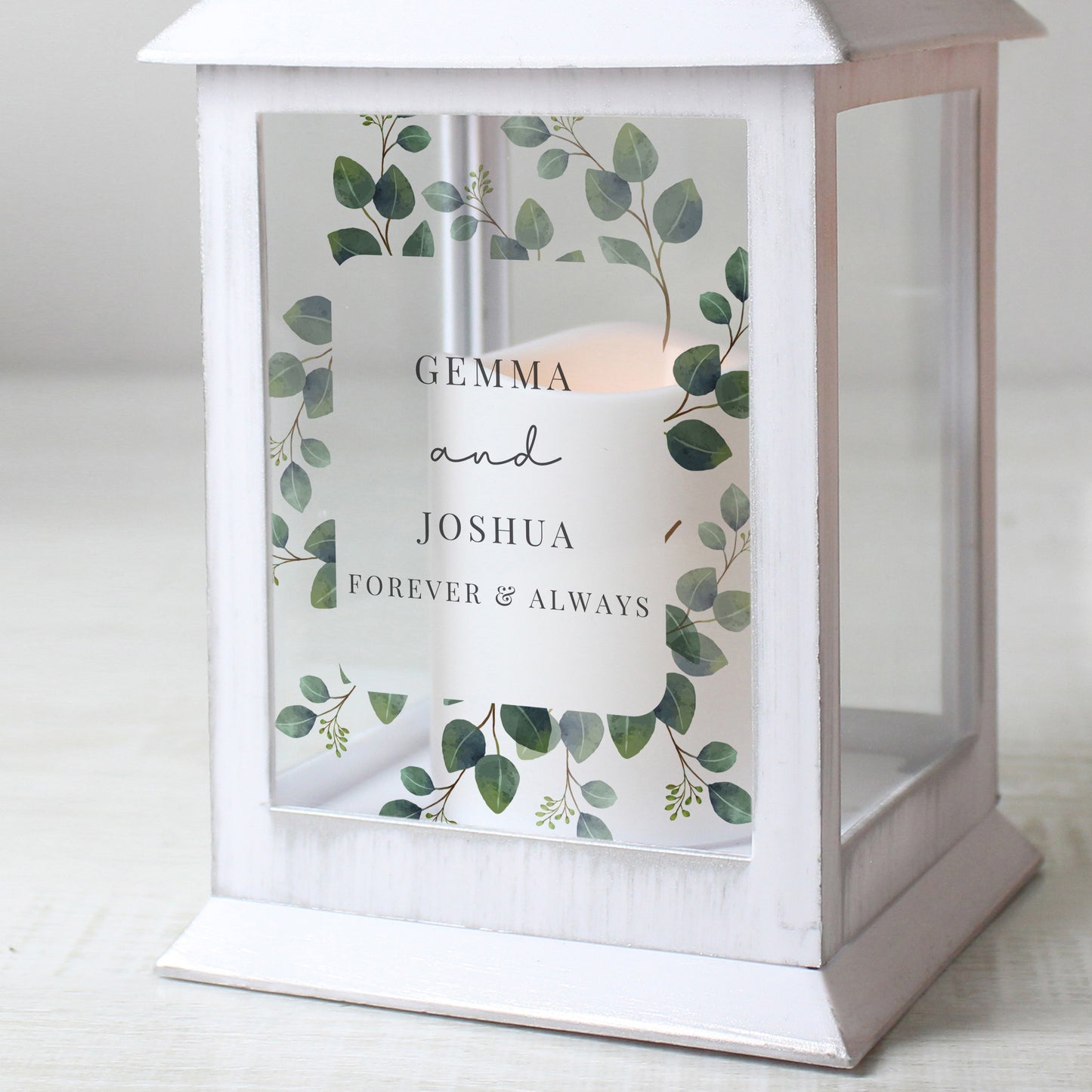 Personalised Botanical White Lantern - image 4