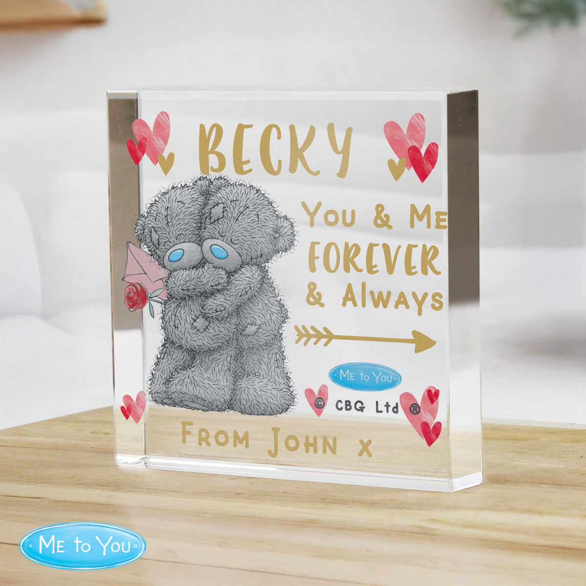 Personalised Me To You Hold You Forever Crystal Token - image 3