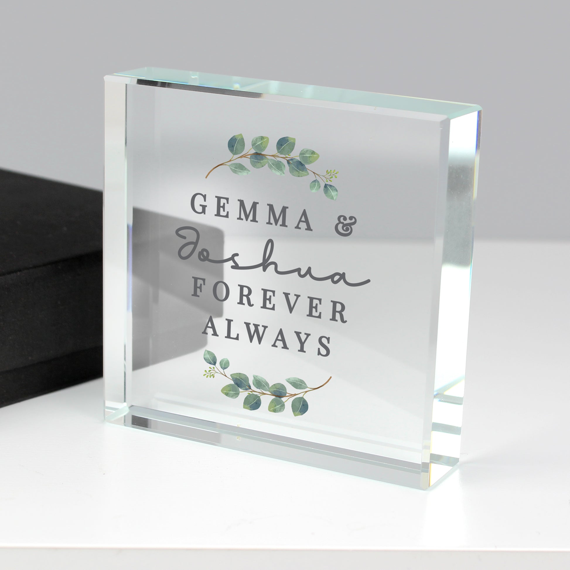 Personalised Botanical Crystal Token from Heartfelt Gifts