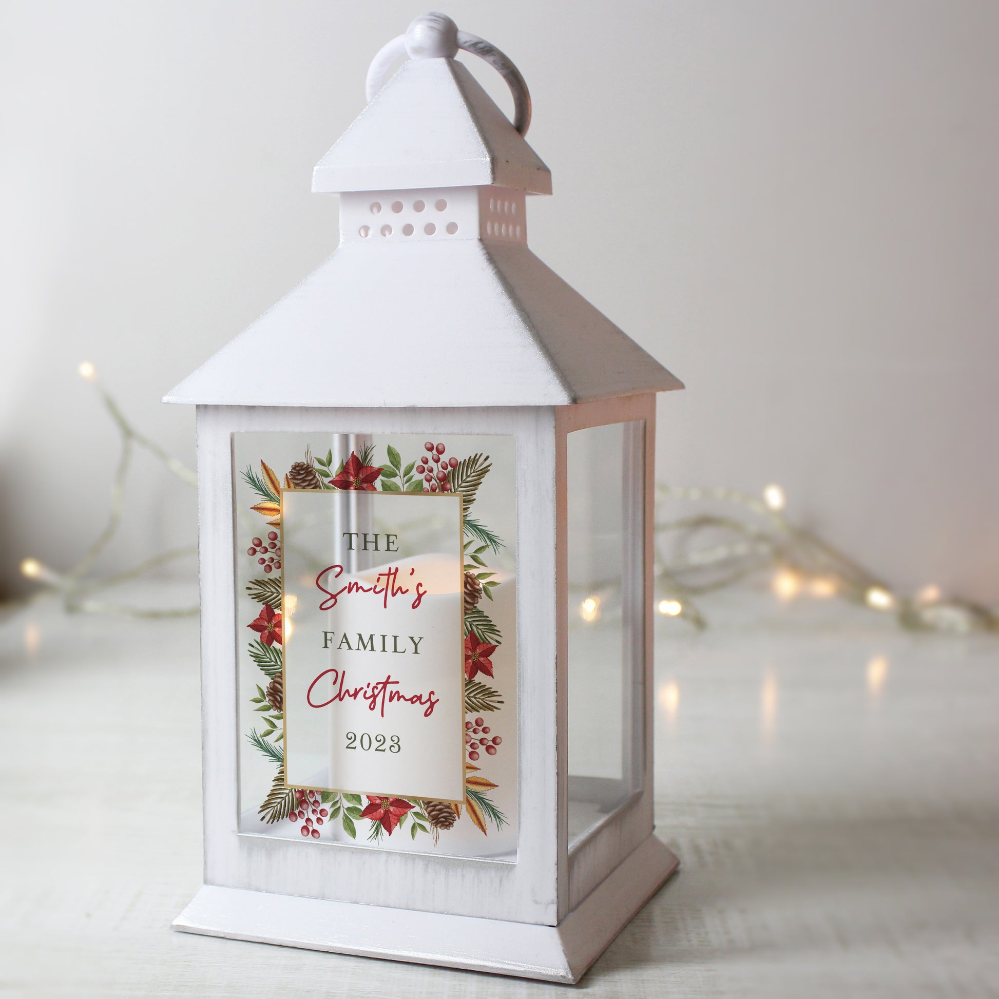 Personalised Christmas White LED Lantern - image 4