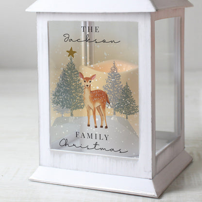 Personalised Christmas Deer White LED Lantern - image 2