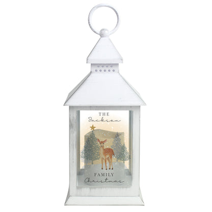 Personalised Christmas Deer White LED Lantern - image 5