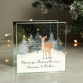 Personalised Christmas Deer Glass Tea Light Candle Holder from Heartfelt Gifts