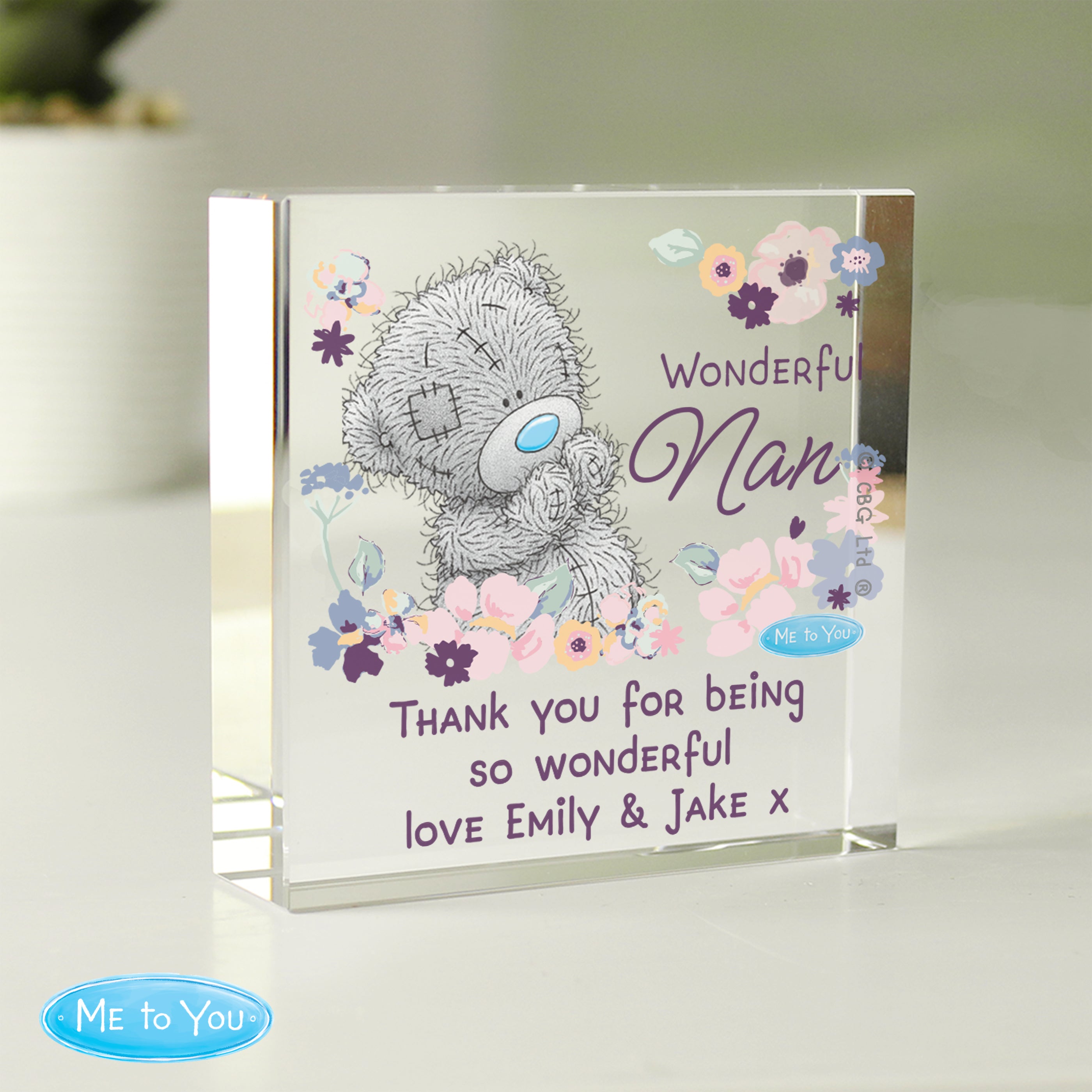 Personalised Me to You Wonderful Nan Crystal Token from Heartfelt Gifts
