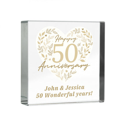 Personalised 50th Golden Wedding Anniversary Crystal Token - image 5