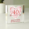 Personalised 40th Ruby Wedding Anniversary Crystal Token from Heartfelt Gifts