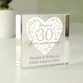 Personalised 30th Pearl Wedding Anniversary Crystal Token from Heartfelt Gifts