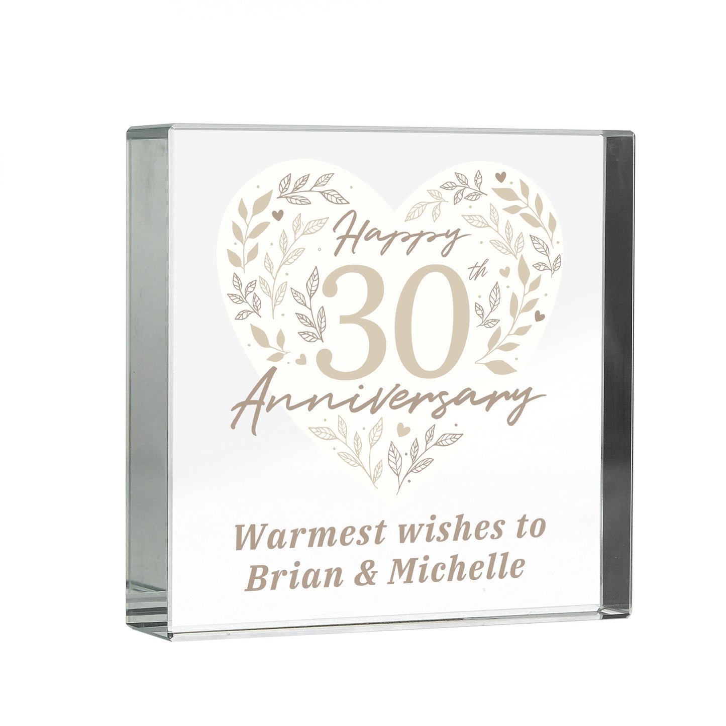 Personalised 30th Pearl Wedding Anniversary Crystal Token - image 5