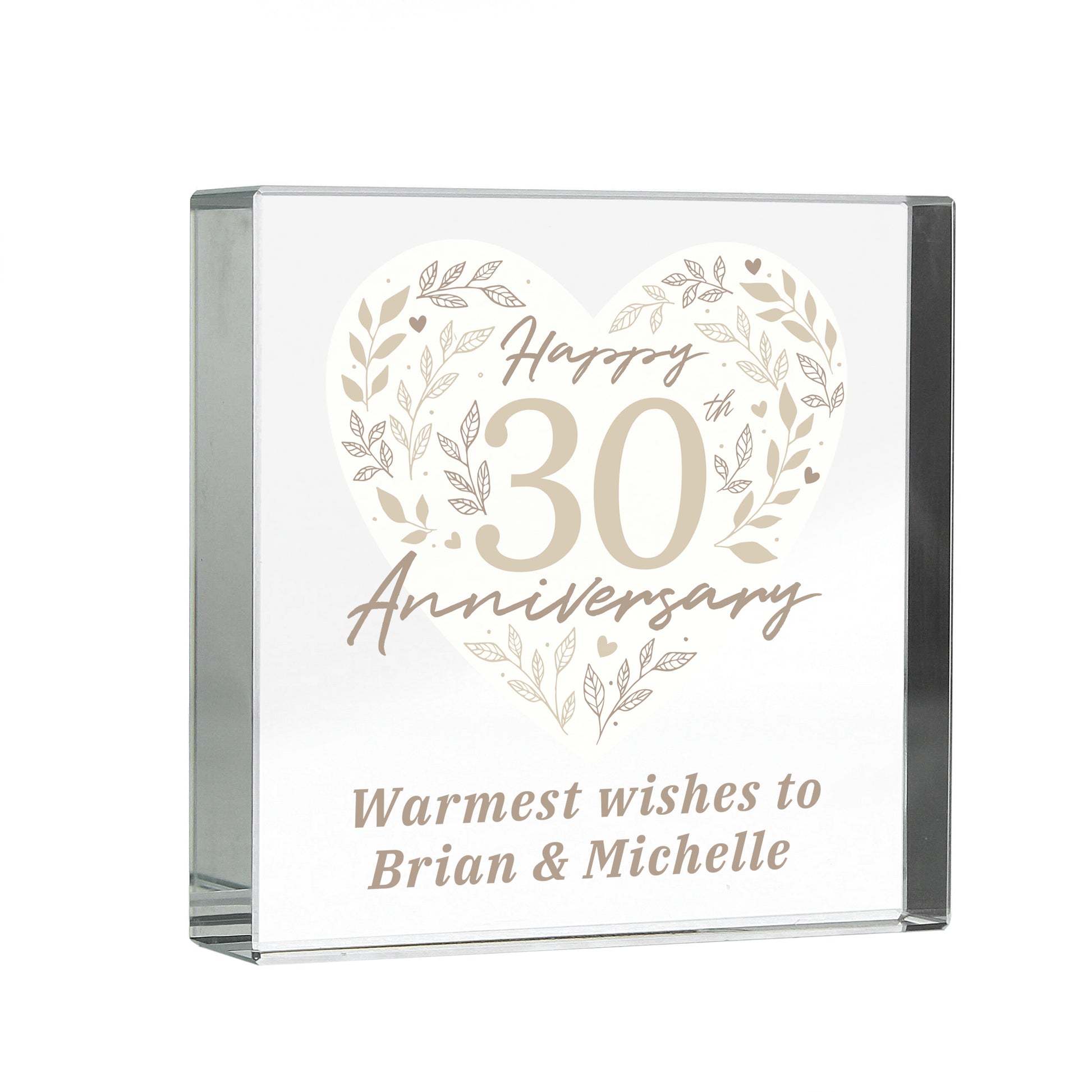 Personalised 30th Pearl Wedding Anniversary Crystal Token - image 5