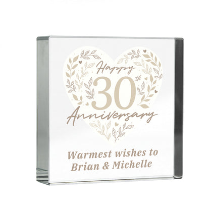 Personalised 30th Pearl Wedding Anniversary Crystal Token - image 5