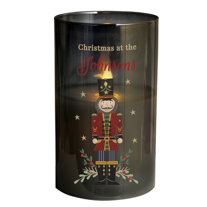 Personalised Christmas Nutcracker Smoked LED Candle - image 5