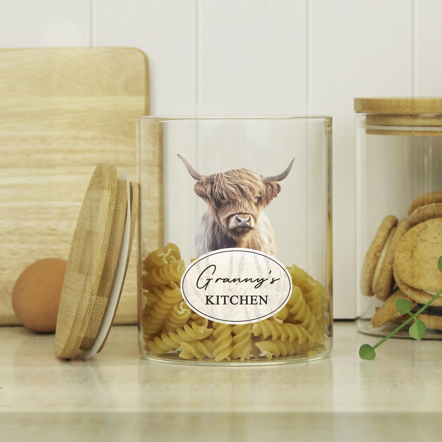 Personalised Highland Cow Glass Storage Jar - image 2