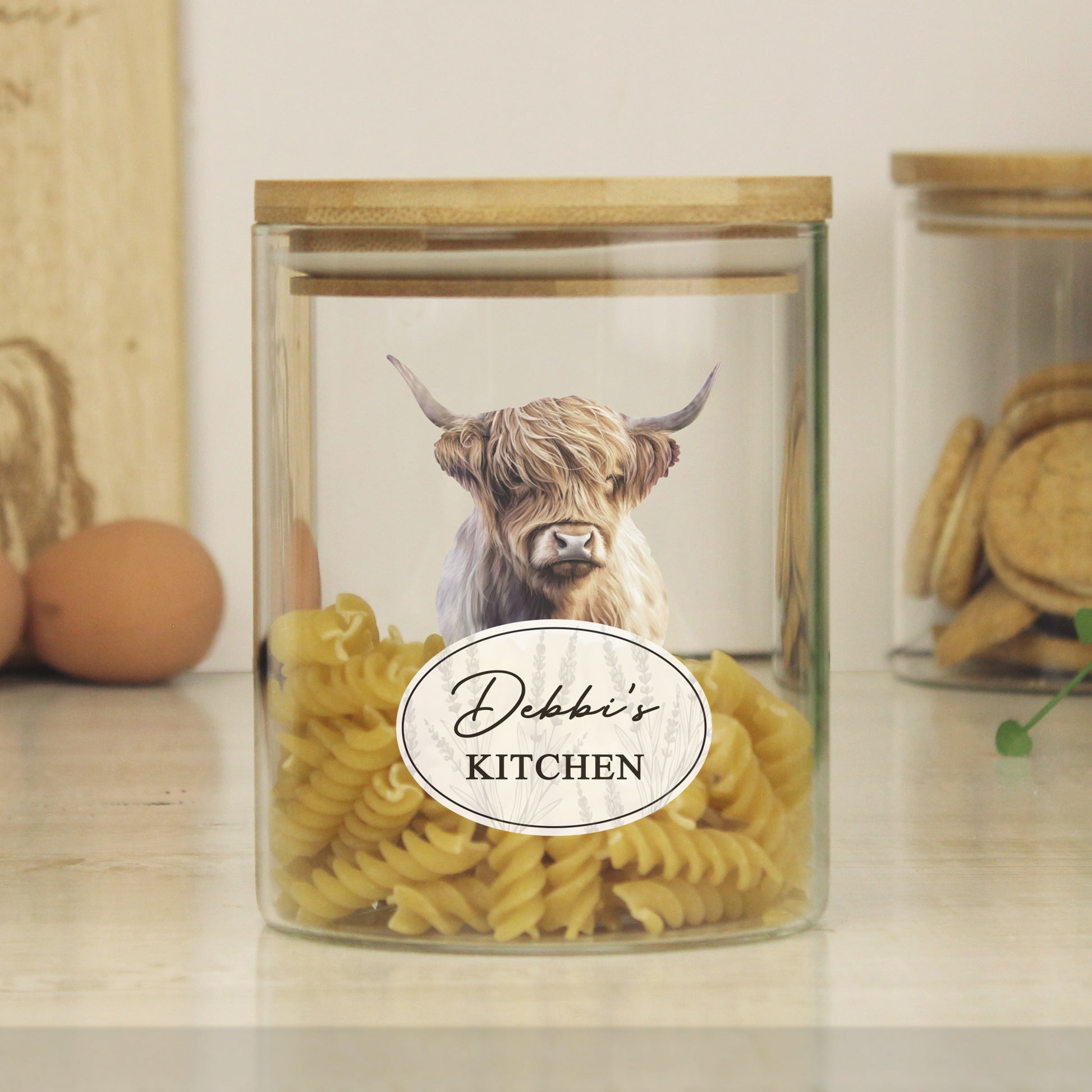 Personalised Highland Cow Glass Storage Jar - image 3