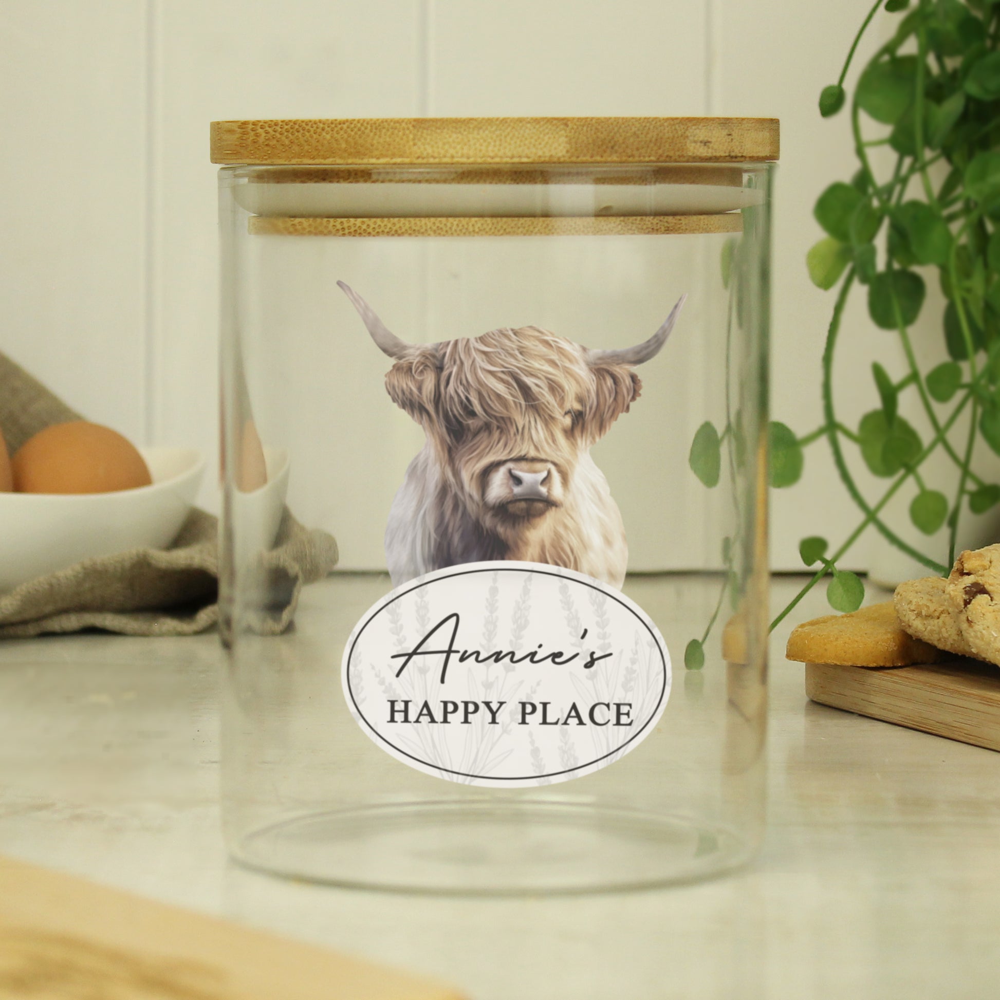 Personalised Highland Cow Glass Storage Jar - image 4