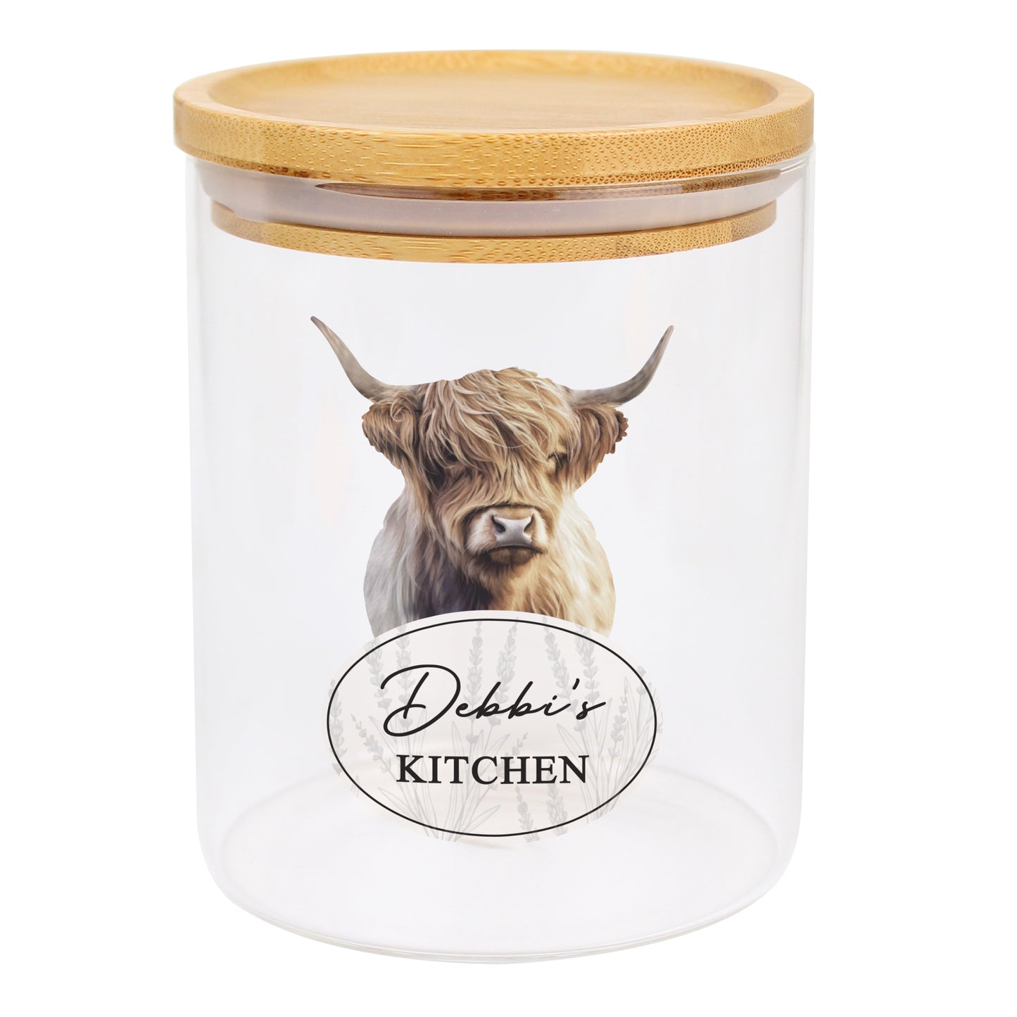 Personalised Highland Cow Glass Storage Jar - image 5