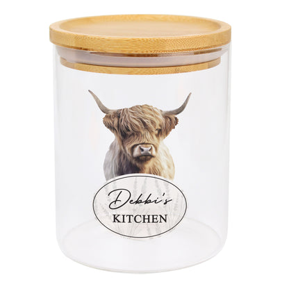 Personalised Highland Cow Glass Storage Jar - image 5