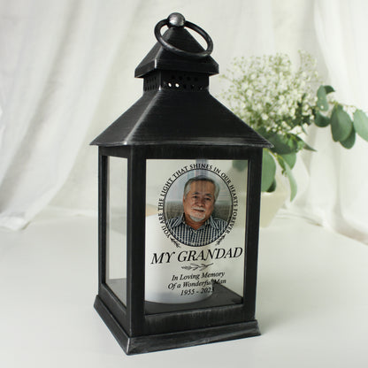 Personalised Light In Our Hearts Photo Upload Black Lantern - image 3