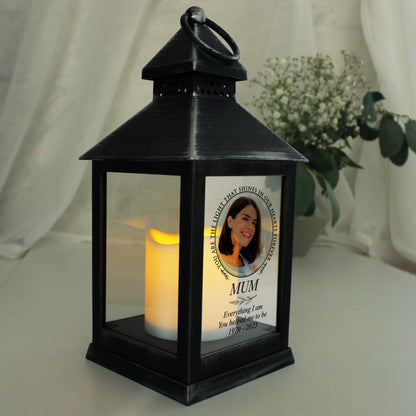 Personalised Light In Our Hearts Photo Upload Black Lantern - image 4
