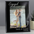 Personalised Heart Black Glass 7x5 Photo Frame from Heartfelt Gifts