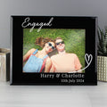 Personalised Heart Black Glass 5x7 Photo Frame from Heartfelt Gifts