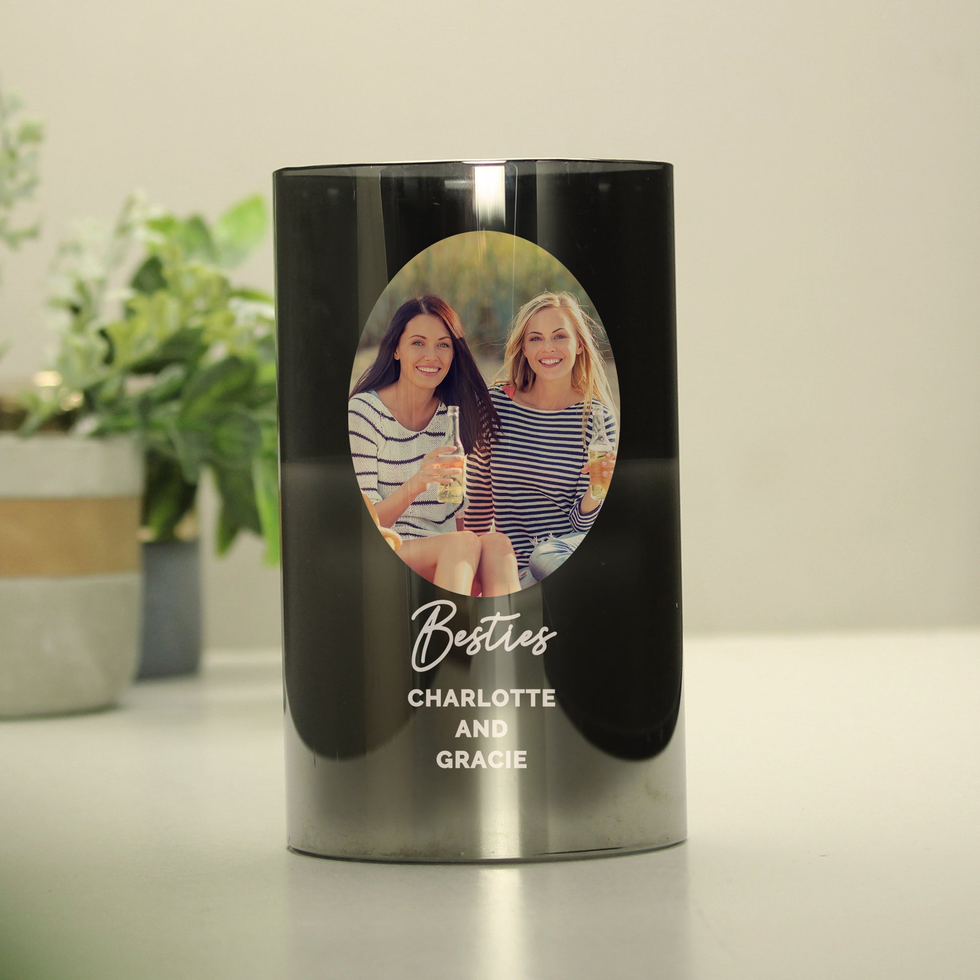 Personalised Photo Upload Smoked Glass LED Candle - image 11