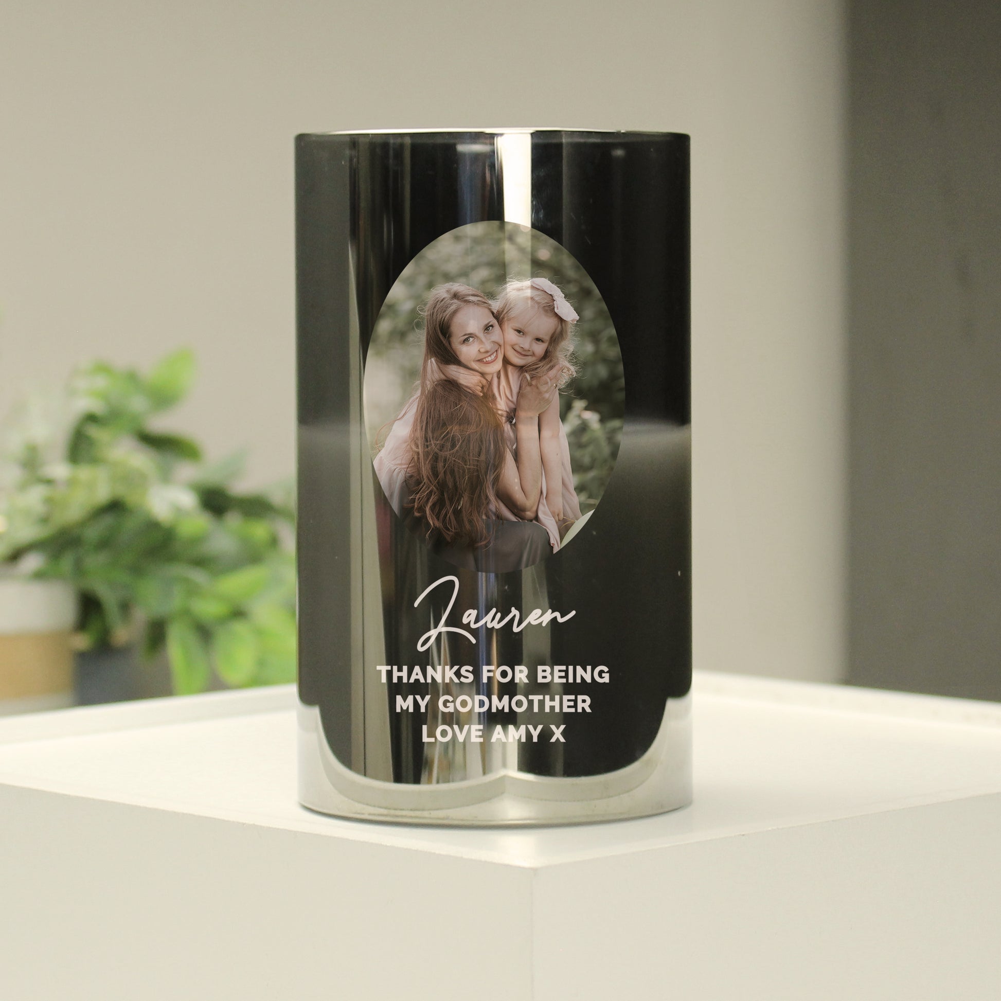Personalised Photo Upload Smoked Glass LED Candle - image 14
