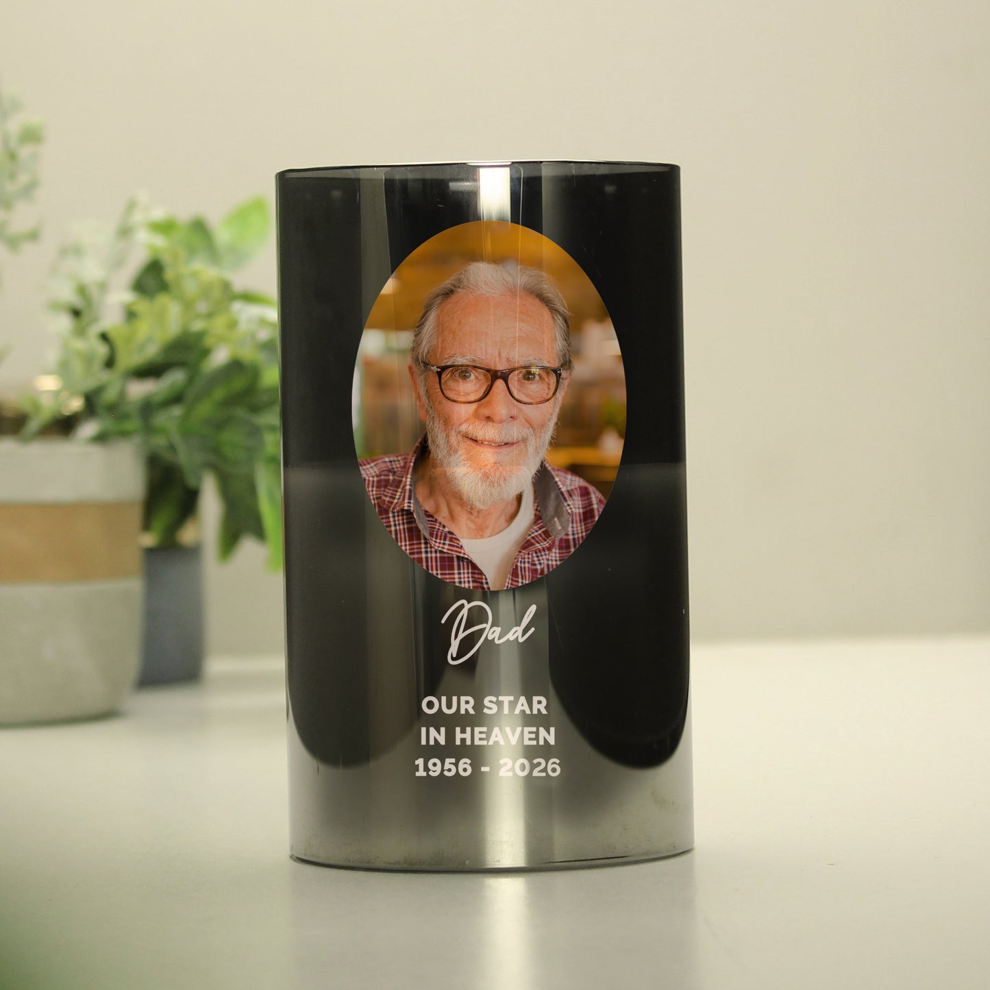 Personalised Photo Upload Smoked Glass LED Candle - image 8