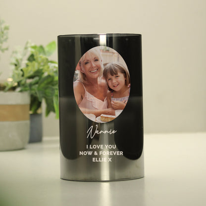 Personalised Photo Upload Smoked Glass LED Candle - image 9