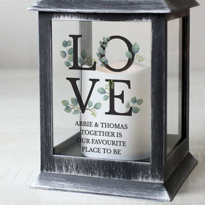 Personalised LOVE LED Black Lantern - image 2
