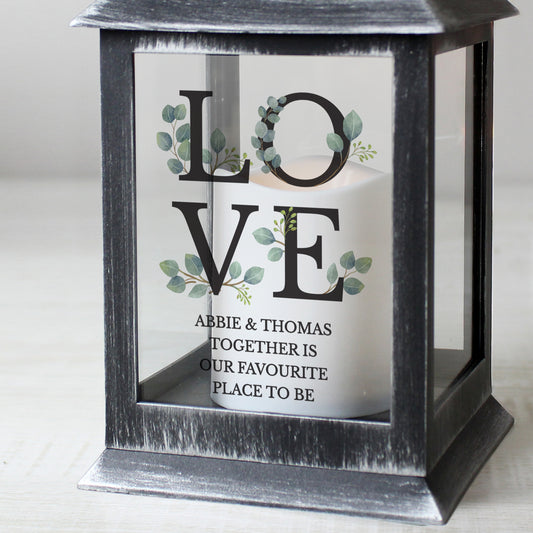 Personalised LOVE LED Black Lantern - image 2
