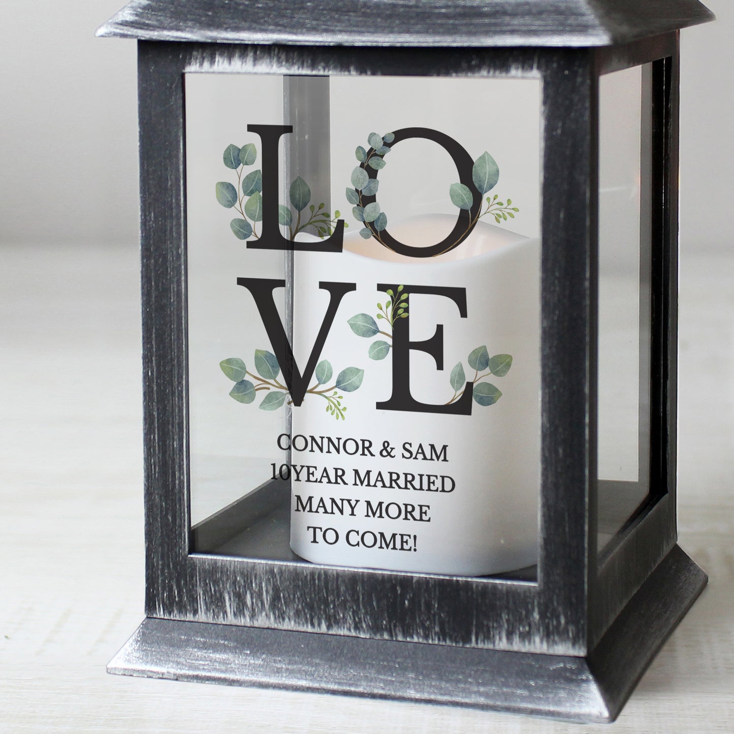 Personalised LOVE LED Black Lantern - image 4