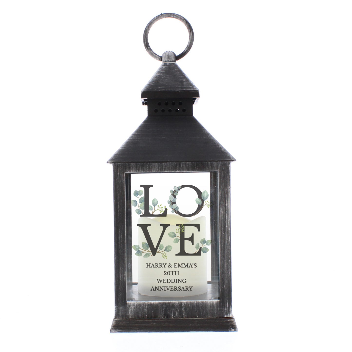 Personalised LOVE LED Black Lantern - image 5