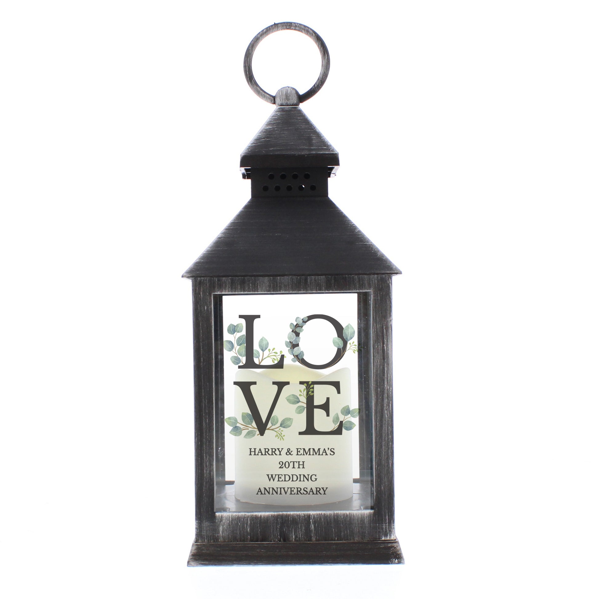 Personalised LOVE LED Black Lantern - image 5