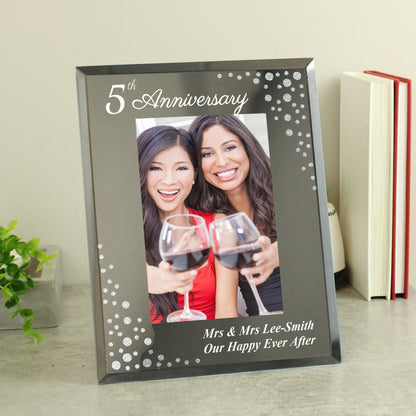 Personalised Anniversary 6x4 Diamante Glass Photo Frame - image 4