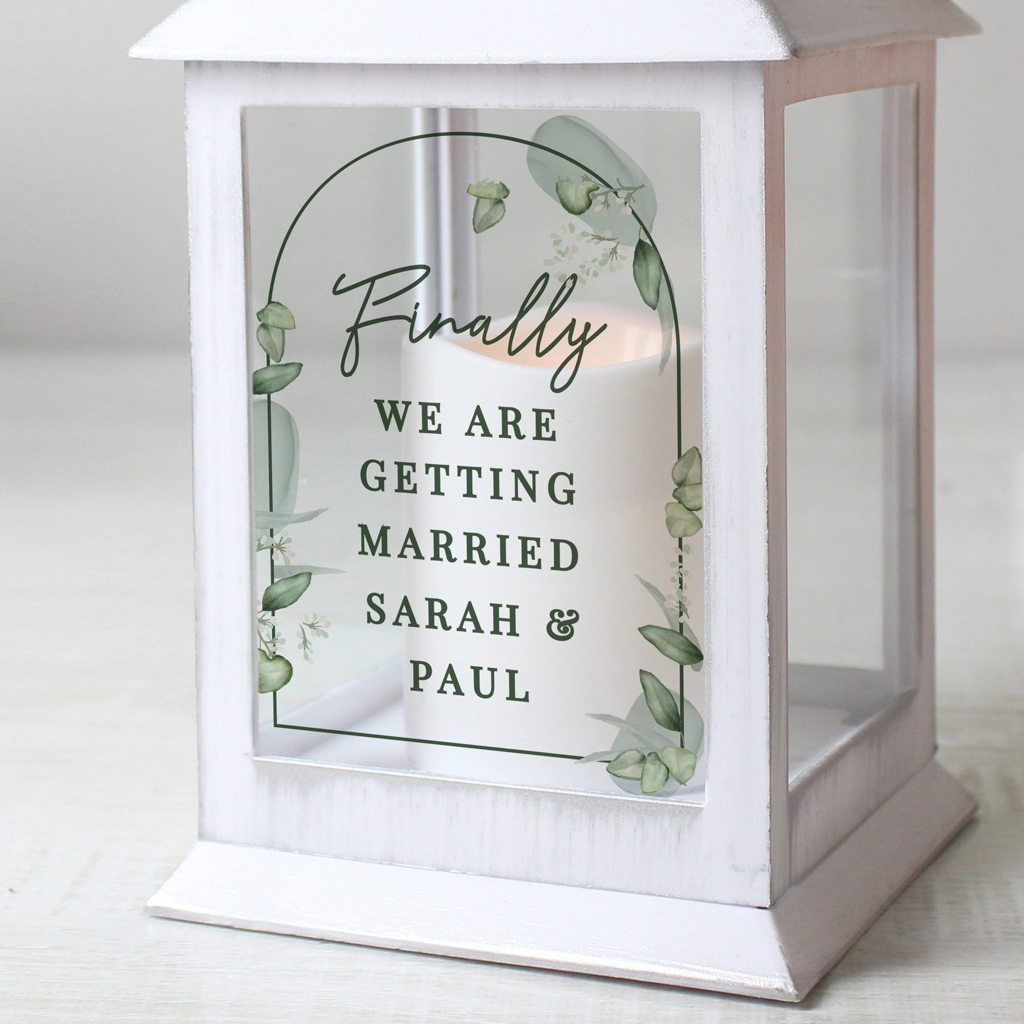 Personalised Botanical Wedding Lantern - image 2