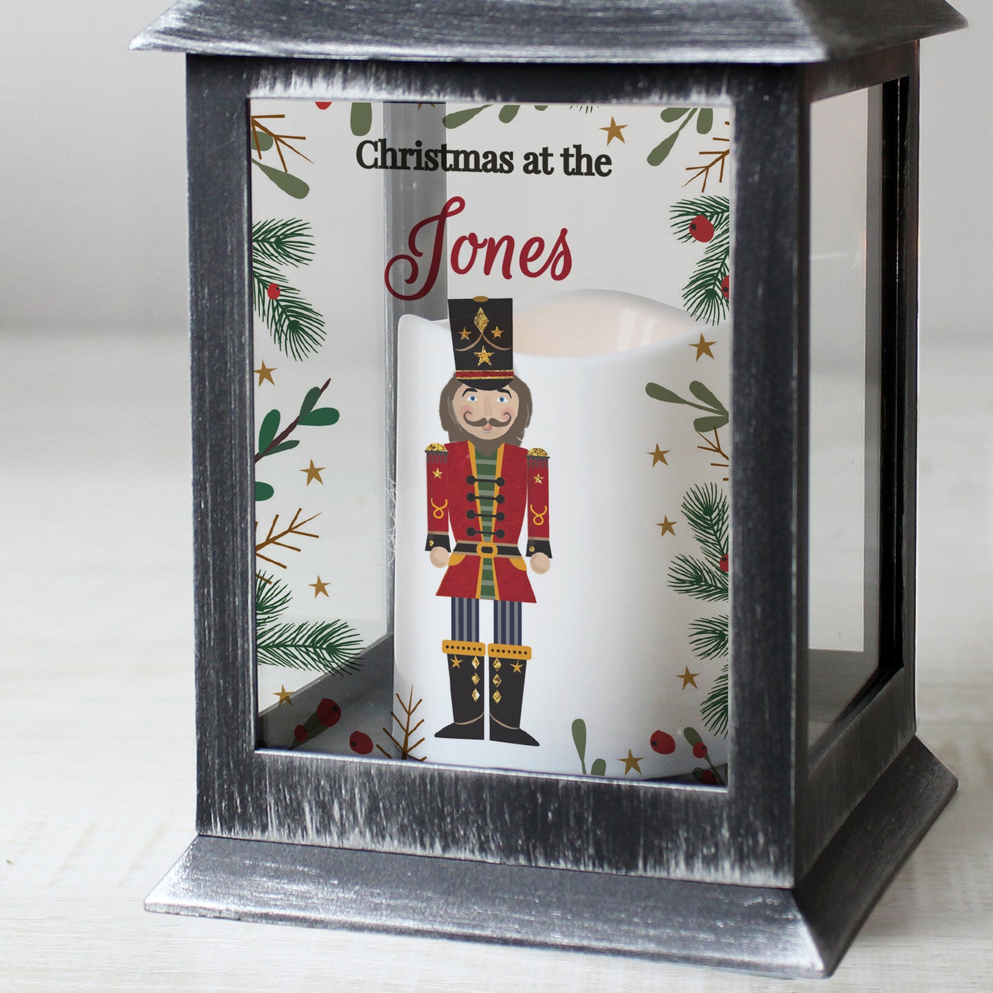 Personalised Christmas Nutcracker Black Lantern - image 3
