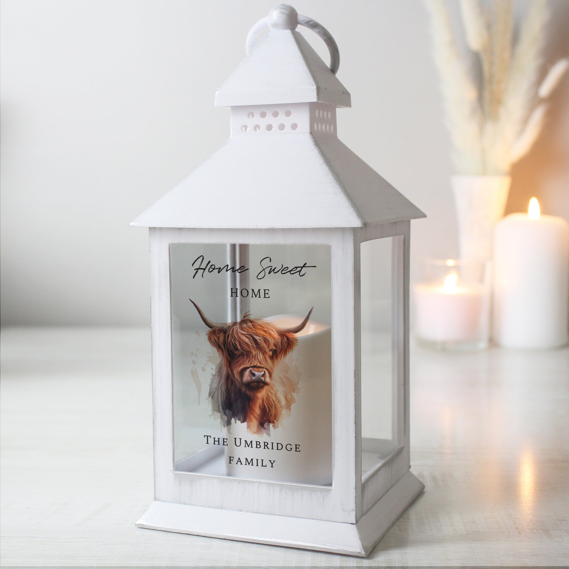 Personalised Highland Cow LED Lantern - image 2