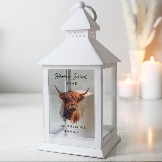 Personalised Highland Cow LED Lantern - image 2