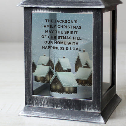 Personalised Christmas Town Black Lantern - image 3