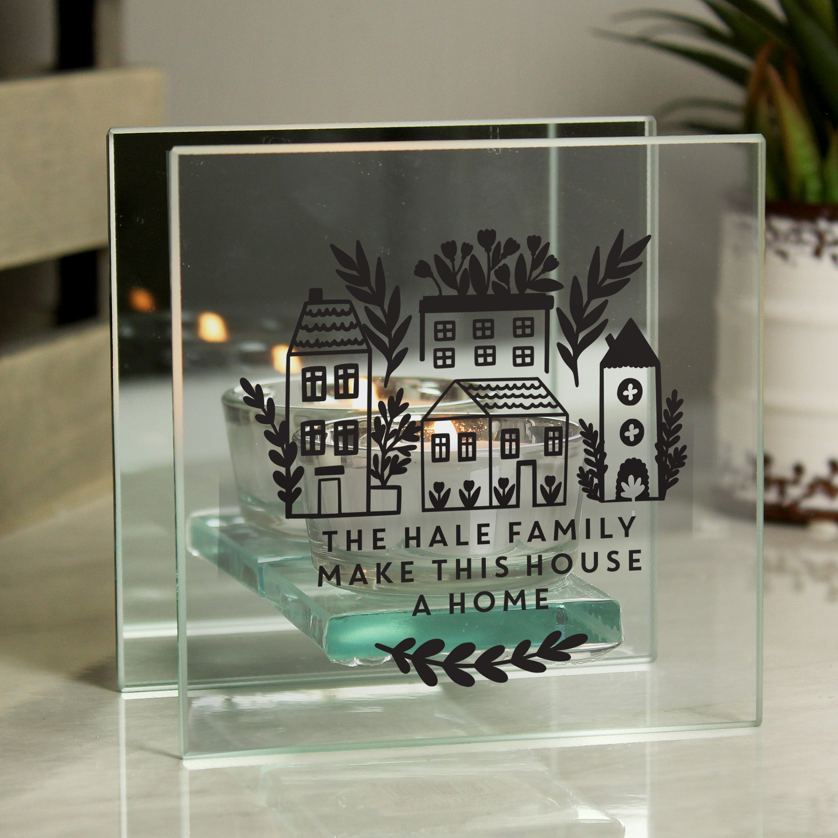 Personalised Home Glass Tealight from Heartfelt Gifts
