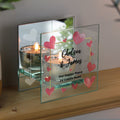 Personalised Hearts Mirrored Glass Tealight Holder from Heartfelt Gifts