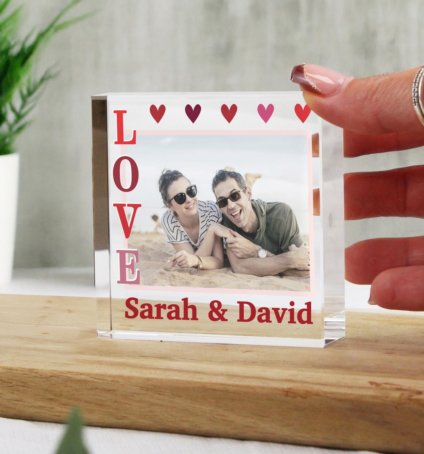 Personalised LOVE Photo Upload Crystal Token from Heartfelt Gifts