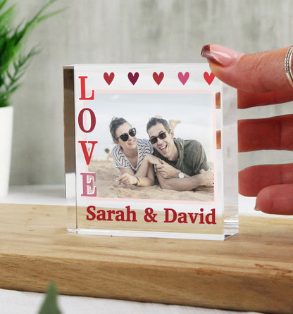 Personalised LOVE Photo Upload Crystal Token from Heartfelt Gifts