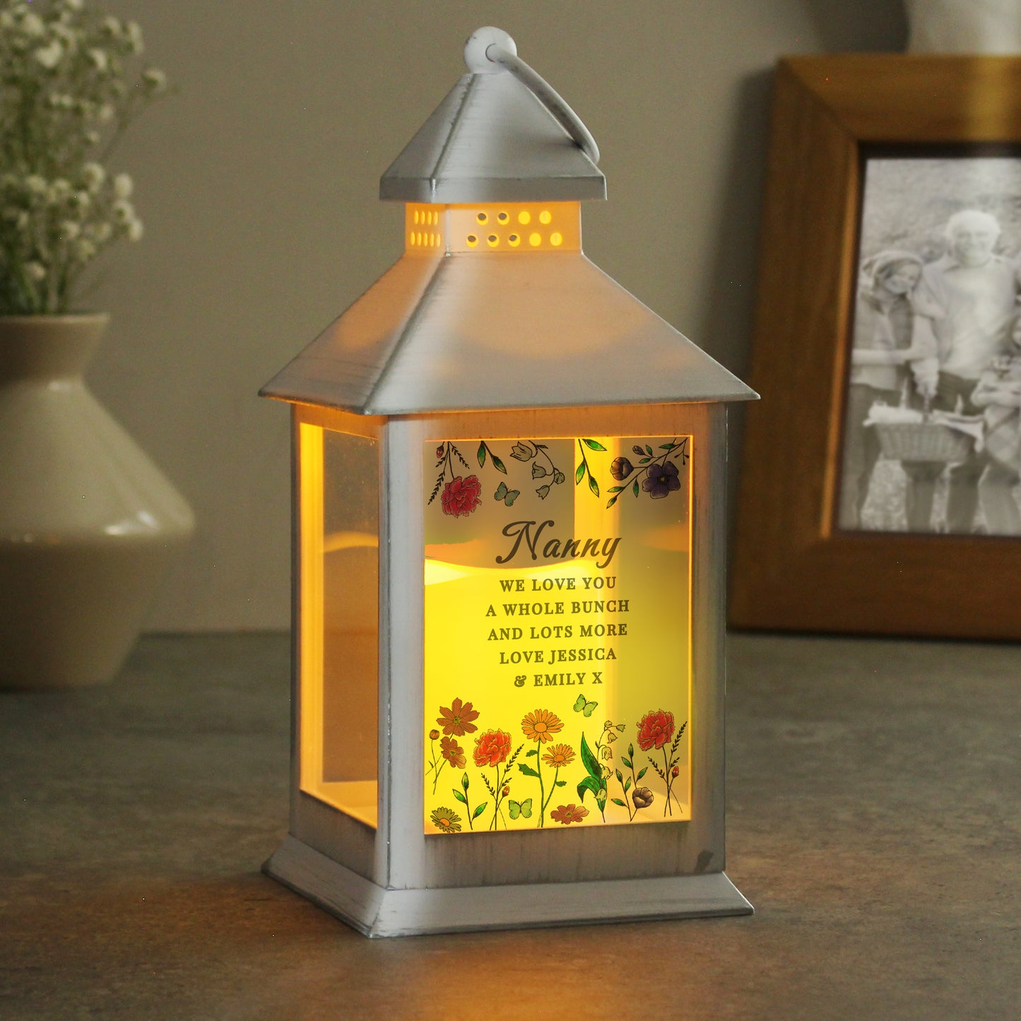 Personalised Wild Flowers LED Lantern - image 2