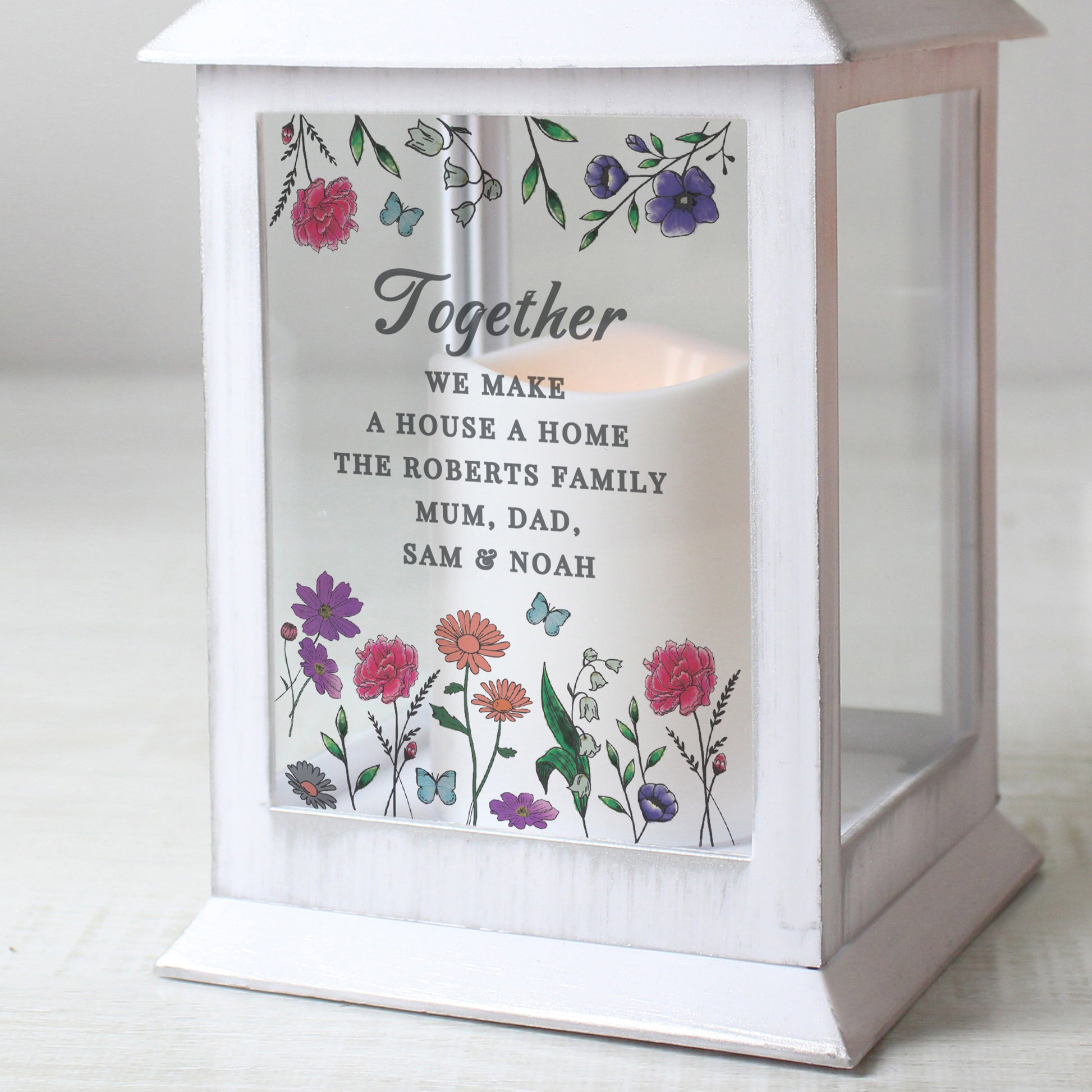 Personalised Wild Flowers LED Lantern - image 3