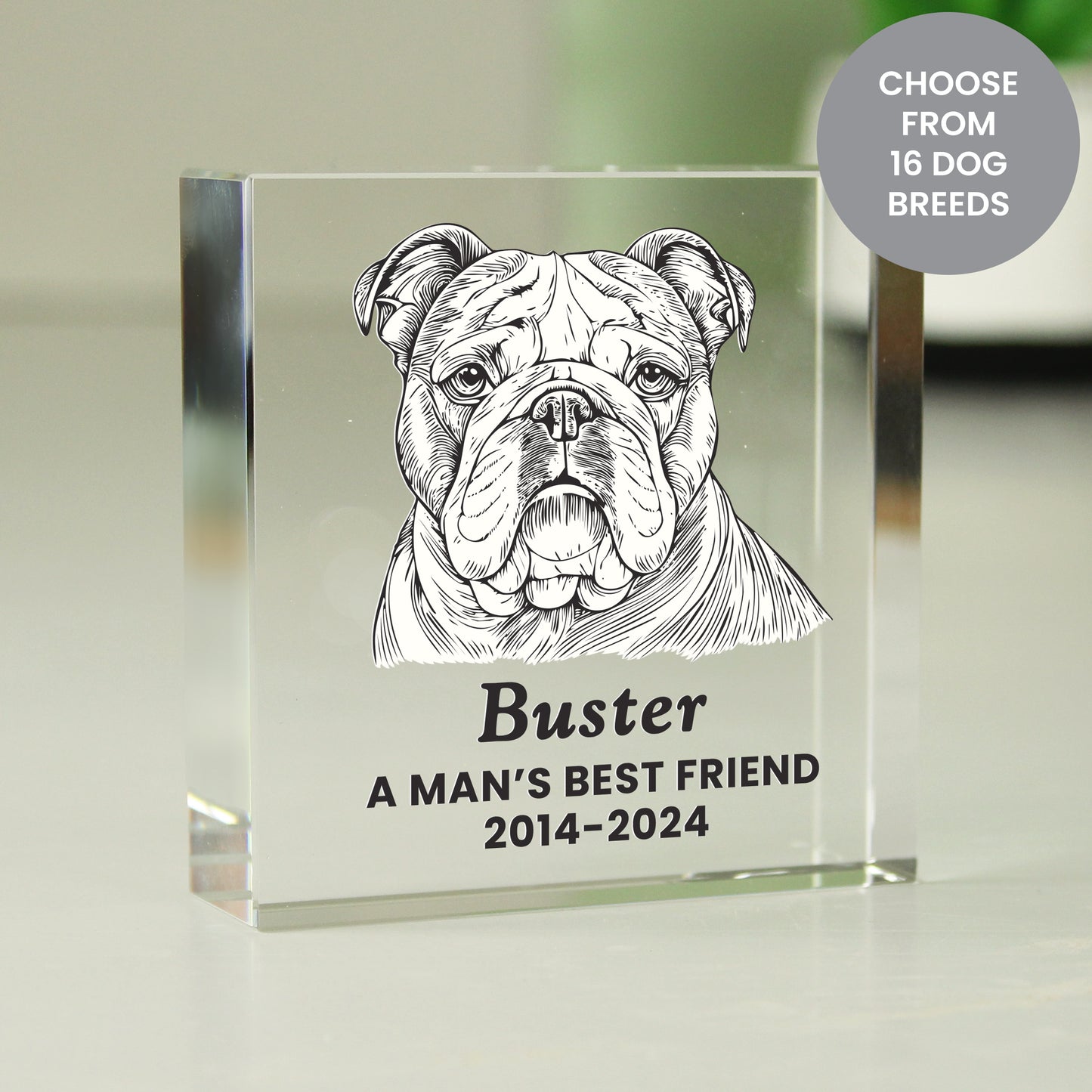 Personalised Dog Breed Small Crystal Ornament from Heartfelt Gifts