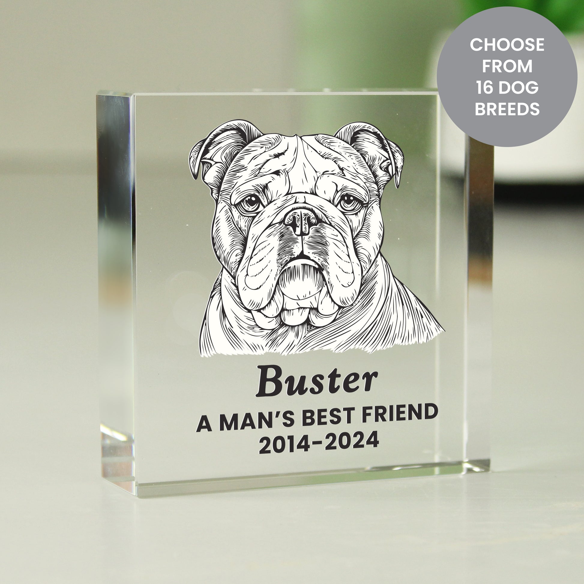 Personalised Dog Breed Small Crystal Ornament from Heartfelt Gifts