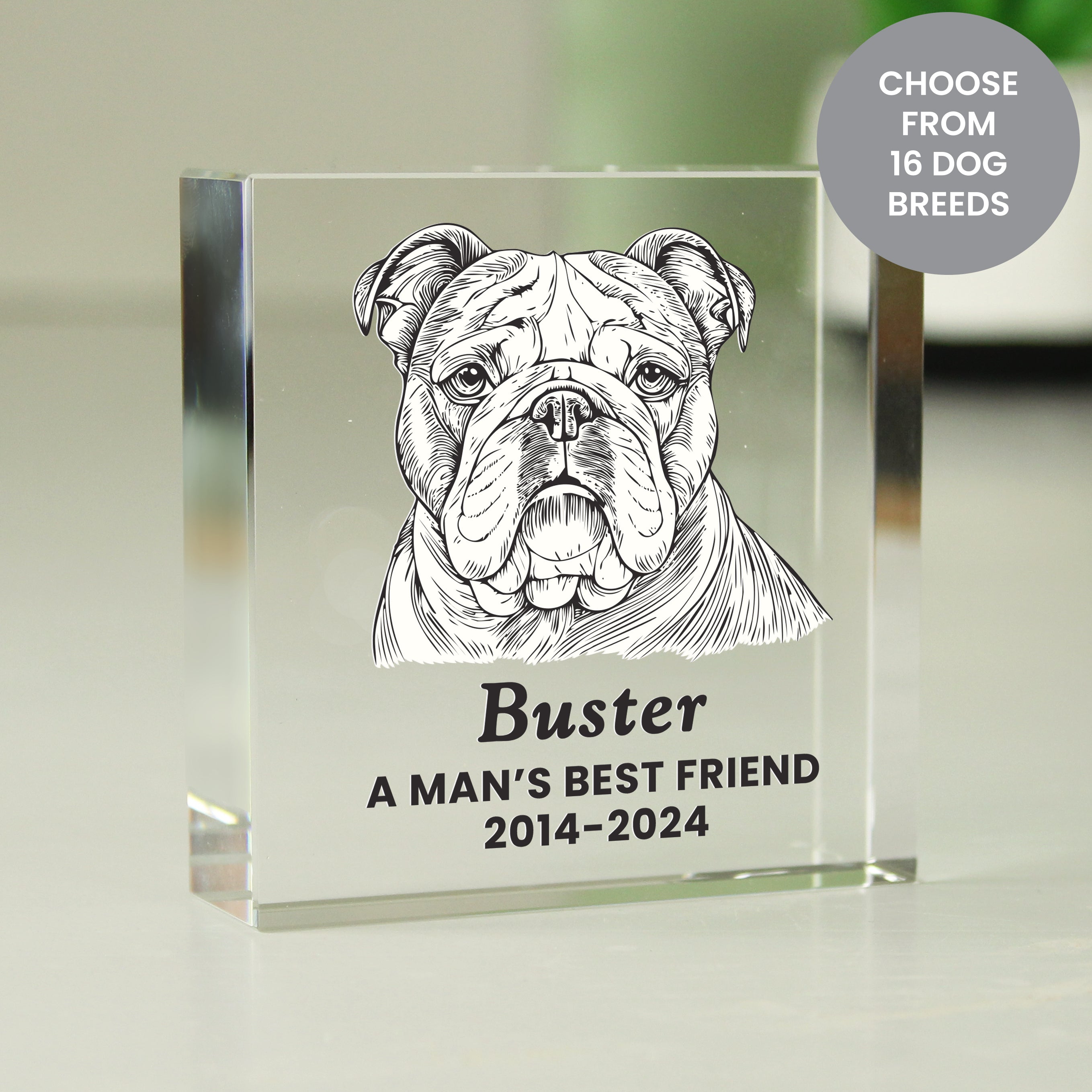 Personalised Dog Breed Small Crystal Ornament from Heartfelt Gifts