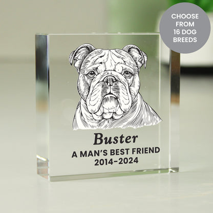 Personalised Dog Breed Small Crystal Ornament from Heartfelt Gifts